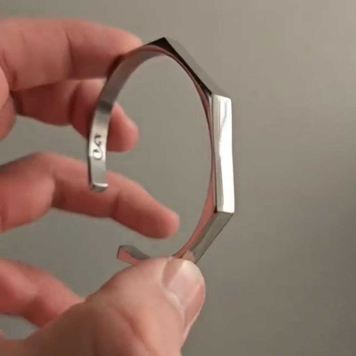 Premium Hexagonal Hand Cuff By Metal Smiths