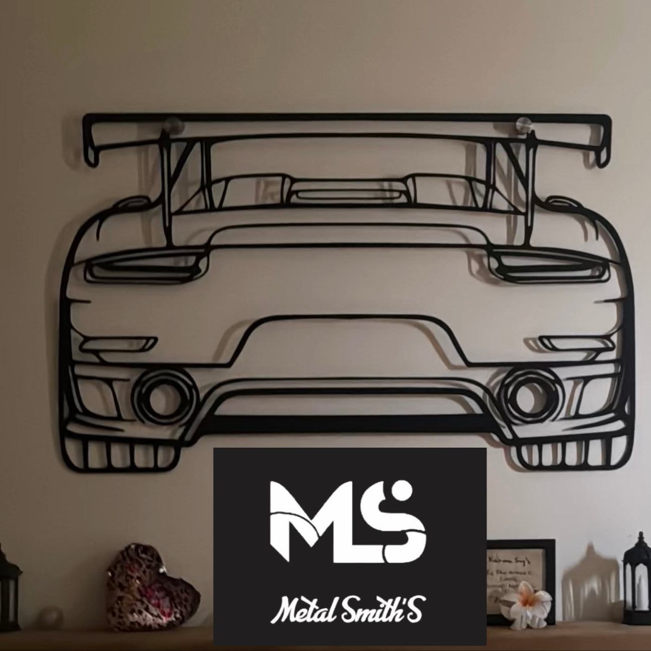 Porsche Metal Car Wall Hang